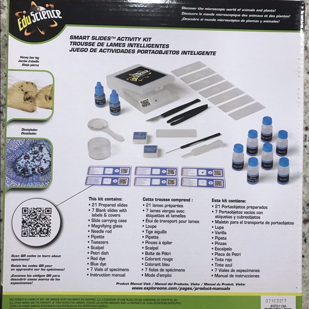 Student Microscope 3 Pc SET Edu Science Incl Smart Device Adapter & Activity Kit - Picture 6 of 8